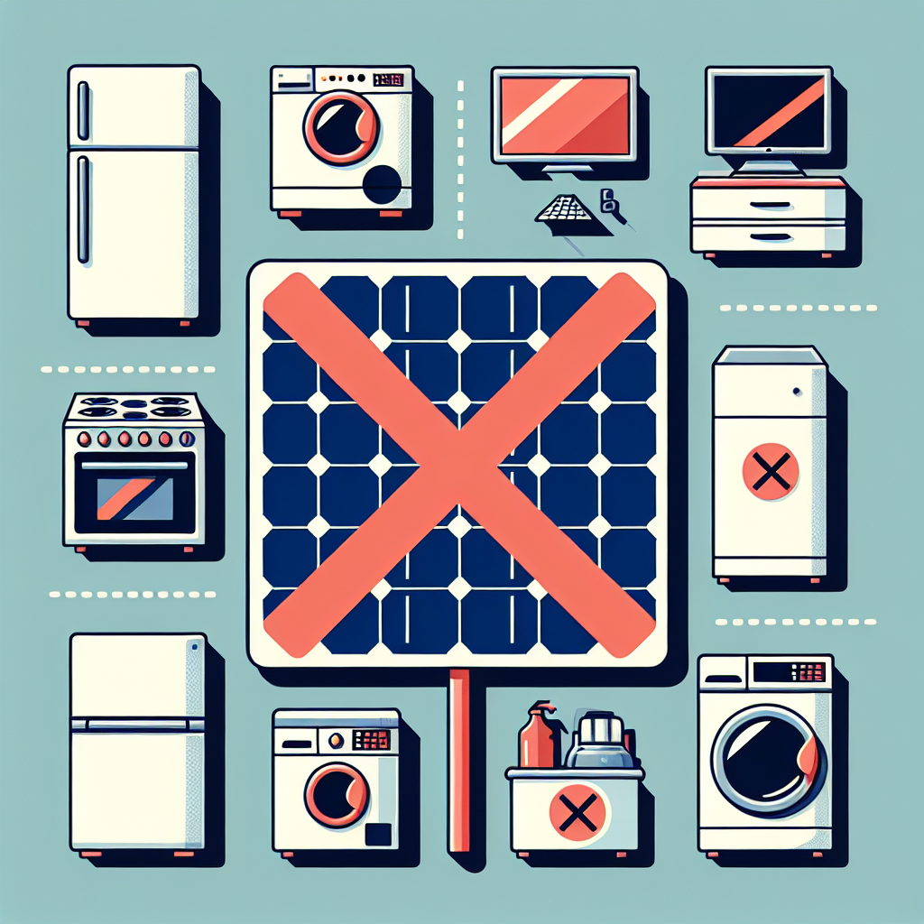 What appliances cannot be used with solar power?